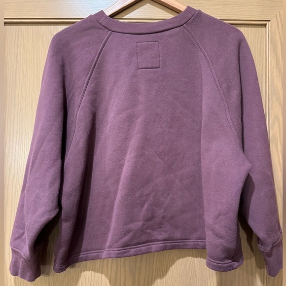 Madewell Cotton Blend Boxy Henley Sweatshirt Lounge / Medium - Picture 3 of 11